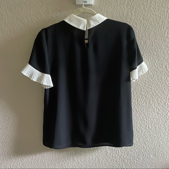 CECE Color Blocked Collared Blouse - Picture 7 of 7